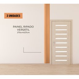 Painel Ripado Versátil 270 X 27cm (3 Unid.) - Gianduia - Gianduia - 4
