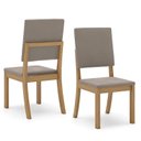 Ver imagem 2 de Cadeira para Mesa de Jantar Ambiente Milla Kit 2 Peças Nature Marrom Amêndoa - Henn