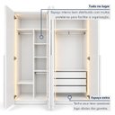 Ver imagem 7 de Guarda Roupa Solteiro 4 Portas 3 Gavetas e Vidro Reflecta 164cm com LED 100% MDF Imperiale Premium