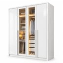 Ver imagem 2 de Guarda Roupa Solteiro 4 Portas 3 Gavetas e Vidro Reflecta 164cm com LED 100% MDF Imperiale Premium