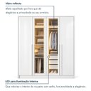 Ver imagem 6 de Guarda Roupa Solteiro 4 Portas 3 Gavetas e Vidro Reflecta 164cm com LED 100% MDF Imperiale Premium