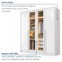 Ver mais imagens de Guarda Roupa Solteiro 4 Portas 3 Gavetas e Vidro Reflecta 164cm com LED 100% MDF Imperiale Premium