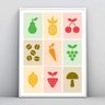 quadro abstrato moderno cozinha comida frutas vegetais - 2
