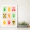 quadro abstrato moderno cozinha comida frutas vegetais - 1