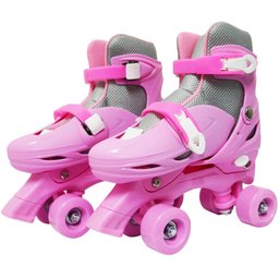 Patins Infantil Clássico Quad 4 Rodas Roller de Rua Feminino Rosa Importway BW-016-R - 37 - 4