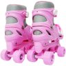 Patins Infantil Clássico Quad 4 Rodas Roller de Rua Feminino Rosa Importway BW-016-R - 37 - 5