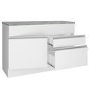 Ver imagem 6 de Balcão de Pia Armário de Cozinha 120 cm 1 Porta e 2 Gavetas (Com Tampo) Branco Glamy Madesa