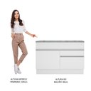 Ver imagem 7 de Balcão de Pia Armário de Cozinha 120 cm 1 Porta e 2 Gavetas (Com Tampo) Branco Glamy Madesa