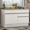 Ver imagem 3 de Balcão de Pia Armário de Cozinha 120 cm 1 Porta e 2 Gavetas (Com Tampo) Branco Glamy Madesa