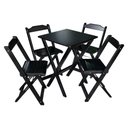 Ver imagem 1 de Jogo De Mesa Dobrável 60x60 Com 4 Cadeiras Decor Preto Cor: Preto