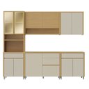 Ver imagem 2 de Cozinha 5 Peças 11 Portas 5 Gavetas 270cm 100% MDF Condessa Marrom/Carvalho/Fendi