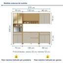 Ver imagem 3 de Cozinha 5 Peças 11 Portas 5 Gavetas 270cm 100% MDF Condessa Marrom/Carvalho/Fendi