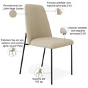 Ver imagem 4 de Kit 04 Cadeiras Decorativa Estofada para Sala de Jantar Bella L02 Linho Bege Escuro - Lyam Decor