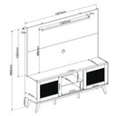 Ver imagem 3 de Estante para TV e Home Theater até 65 Polegadas 180,5CMX180CM 2 Portas 2 Prateleiras Orion