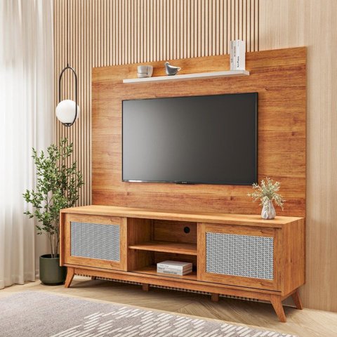 Estante para TV e Home Theater até 65 Polegadas 180,5CMX180CM 2 Portas 2 Prateleiras Orion
