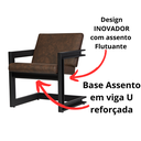 Ver imagem 5 de Poltrona Cadeira Detroit Couríssimo Facto Telha Estrutura Preto Fosco