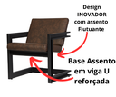 Ver imagem 5 de Poltrona Cadeira Detroit Couríssimo Facto Telha Estrutura Preto Fosco