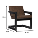 Ver mais imagens de Poltrona Cadeira Detroit Couríssimo Facto Telha Estrutura Preto Fosco