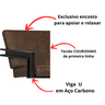 Poltrona Cadeira Detroit Couríssimo Facto Telha Estrutura Preto Fosco - 4