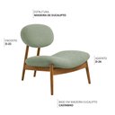 Ver imagem 3 de Poltrona Decorativa Yves Base Madeira Castanho Verde Claro - Nexta Casa
