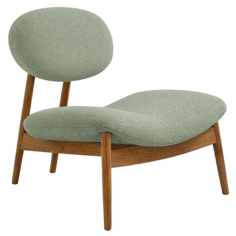 Poltrona Decorativa Yves Base Madeira Castanho Verde Claro - Nexta Casa