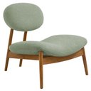 Ver imagem 1 de Poltrona Decorativa Yves Base Madeira Castanho Verde Claro - Nexta Casa