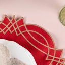Ver imagem 2 de Kit 6 Jogos Americanos Bordado Simples com Guardanapos - Flocos Vermelho