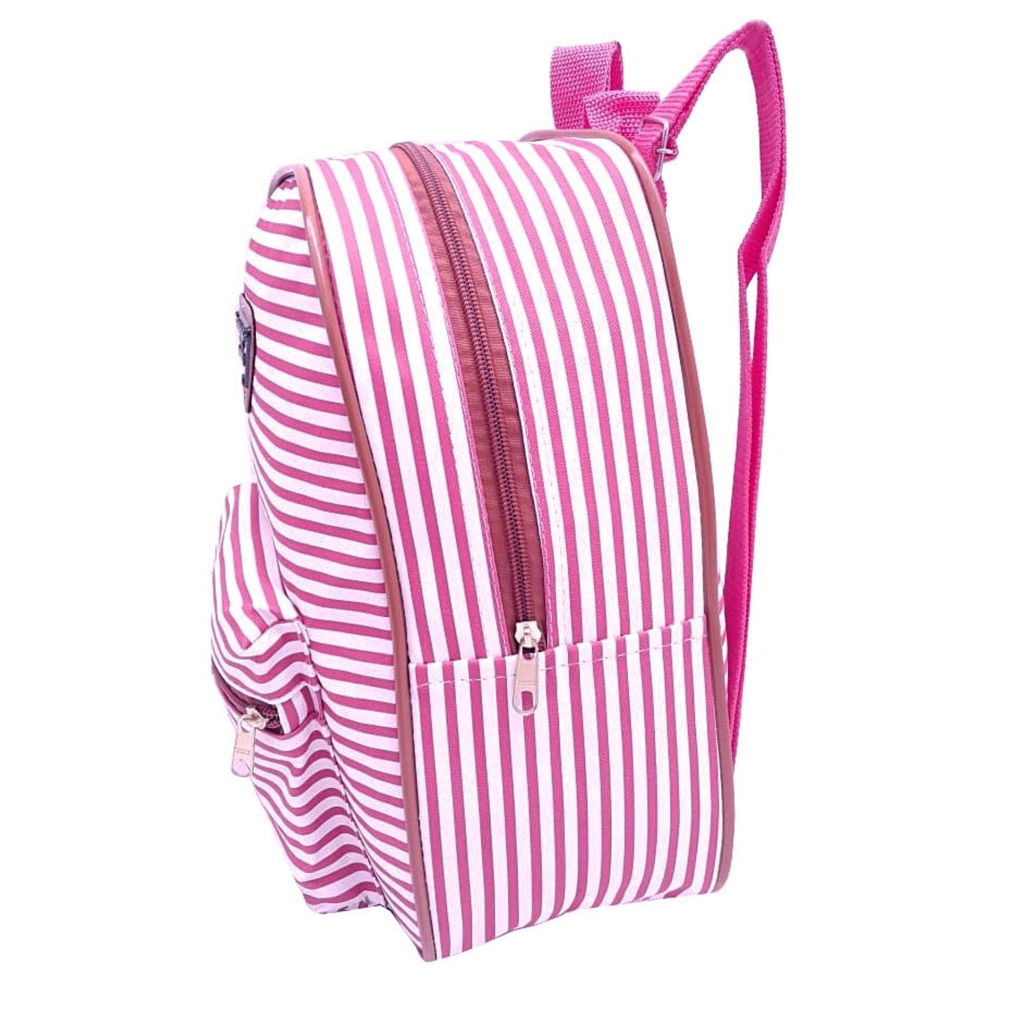 Mochila Feminina Adulto Juvenil Listrada Escolar Faculdade Resiste Reforçada Casual - Rosa - 3