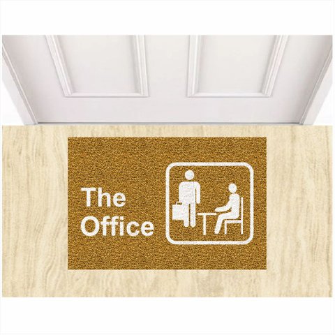 Tapete Capacho Divertido The Office o Escritório Decorativo.:ouro/60x40 Cm.