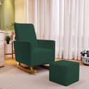Ver imagem 2 de Poltrona de Amamentação com Balanço Ravena W01 Suede Verde - Lyam Decor
