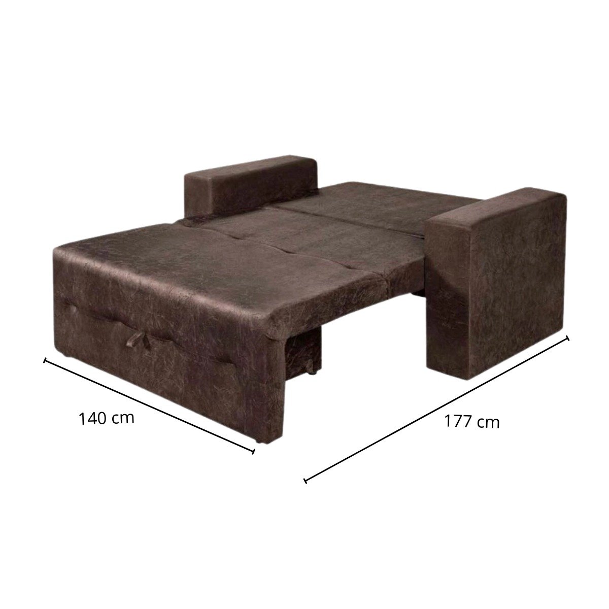 Sofá Cama Suede Marrom 5000 com Braço - 4