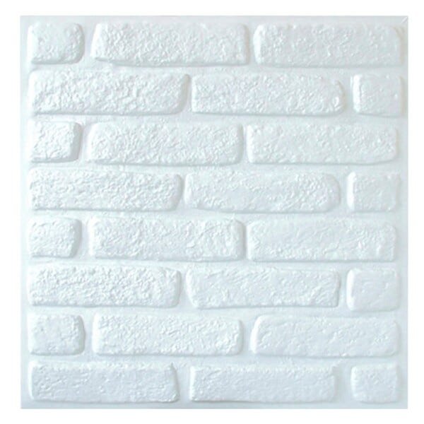Kit 2 Placas 3D Placas Tijolinho Branco | MadeiraMadeira