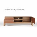 Ver imagem 2 de Rack Bancada para Tv até 60 Polegadas 1 Porta 2 Gavetas 2 Nichos Iquique - Carvalho/terracota