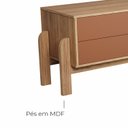 Ver imagem 6 de Rack Bancada para Tv até 60 Polegadas 1 Porta 2 Gavetas 2 Nichos Iquique - Carvalho/terracota