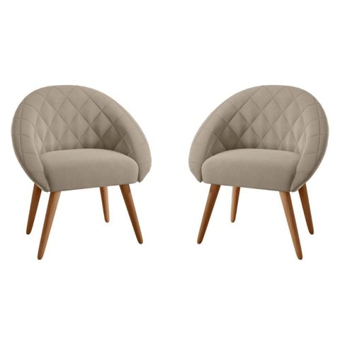 Conjunto Poltrona para Sala de Recepção Celina Inca Castor