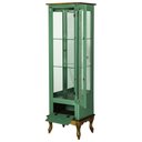 Ver imagem 3 de Cristaleira Vitrine Espelhada Antique Média 1 Porta 2 Prateleiras de Vidro 1 Gaveta 1079e Verde Ch