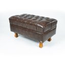 Ver imagem 2 de Uma Poltrona Duque Chesterfield Capitonê + Um Puff - Corano Marrom
