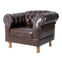 Ver imagem 1 de Uma Poltrona Duque Chesterfield Capitonê + Um Puff - Corano Marrom