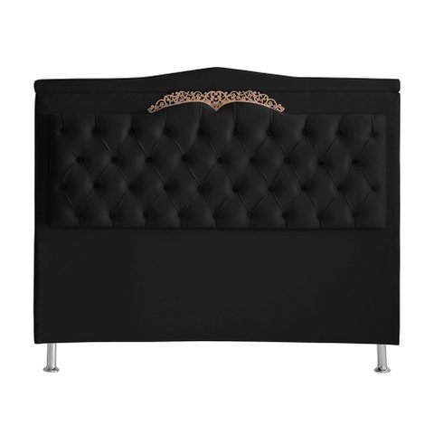 Cabeceira de Cama Box Barcelona King 195 Cm Capitonê Retro Botão Encapados Suede Preto do Lar Móveis