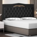 Ver imagem 2 de Cabeceira de Cama Box Barcelona King 195 Cm Capitonê Retro Botão Encapados Suede Preto do Lar Móveis