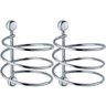 Kit 2 Suportes Porta Secador de Cabelo Espiral Cromados Acessórios para Banheiro Parede - 1