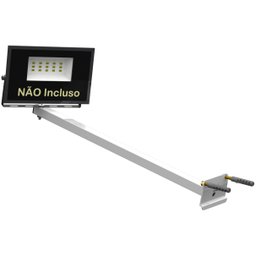 Suporte Refletor Inclinado Parede Braço 50 Cm Branco - 2