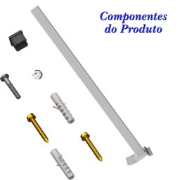Suporte Refletor Inclinado Parede Braço 50 Cm Branco - 6