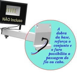 Suporte Refletor Inclinado Parede Braço 50 Cm Branco - 4