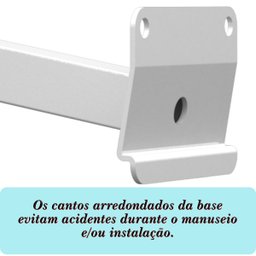 Suporte Refletor Inclinado Parede Braço 50 Cm Branco - 9
