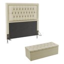 Ver imagem 1 de Kit Cabeceira Decorativa Para Cama Box Pegasus e Calçadeira Sagitarius 140 Para Cama de Casal Sued B