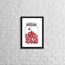 Ver imagem 1 de Quadro Amor no Pote 24x18cm - com vidro:Madeira branca
