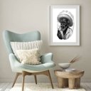 Ver imagem 2 de Quadro Preto Velho - Desenho Preto e Branco - 60x48cm:madeira Branca