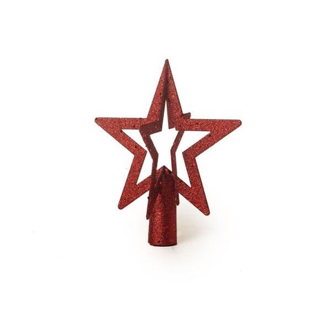 Ponteira Estrela 3d para Árvore de Natal 20x17cm Vermelho
