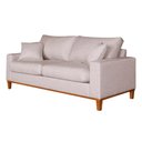 Ver imagem 1 de Sofá 3 Lugares Confortável com Base Resistente Madeira Linho Cor:bege